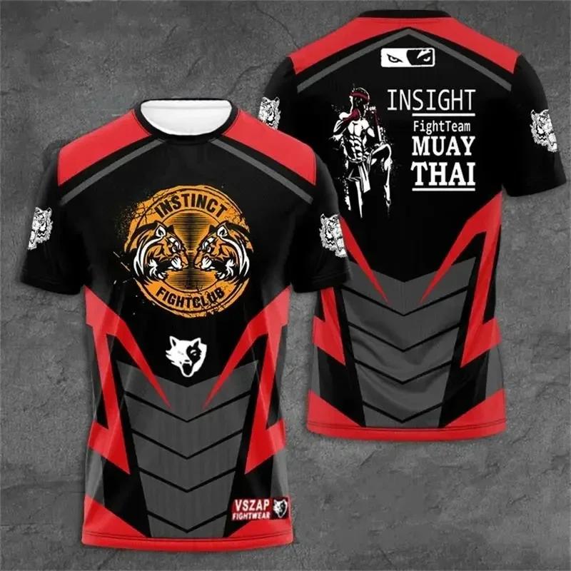 3D Muay Thai printed T-shirt men fashion sports short sleeves men s sports top classic Harajuku T-shirt 6XL