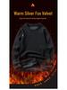 Men's Double-Sided Fleece Crew Neck Thick Thermal Sweatshirt 