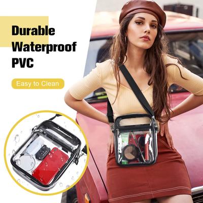 Klare Tasche, Stadion-zugelassene Geldbörse, transparente Umhängetaschen für Damen und Herren, PVC-Kurierhandtasche für Konzert- und Sportveranstaltungen