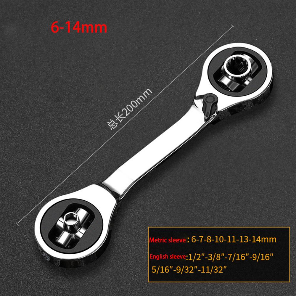 

Хромванадиевый кольцевой двусторонний трещоточный ключ, трещоточная головка с вращением, ручные инструменты, многоцелевой ключ Тигр с поворотом на 360 градусов