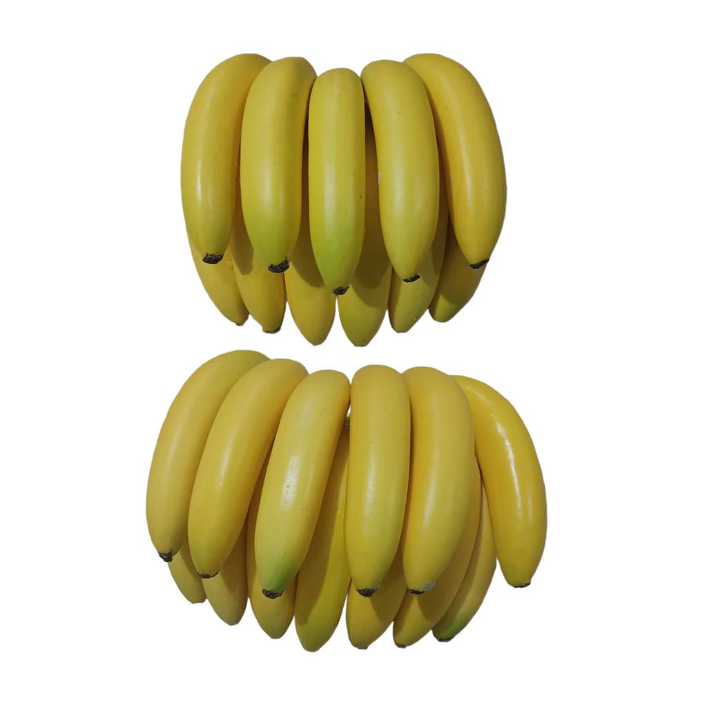 Cacho de Bananas Artificiais Realistas Simulação Modelo de Fruta Adereços de Exibição de Bananas Falsas Cachos de Bananas Decorativos Brinquedo Engraçado