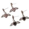 Elegant Pearls Accented Angel Wing Heart Earrings Premium Alloy Allergy Resistant Lightweight Ear Pendant For Daily Wear