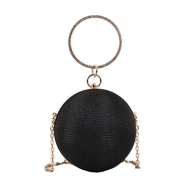 Personalized Spherical Children's Bag 2025 European and American Fashion Portable Small Round Bag with Diamond Chain Single Shoulder Dinner Bag Wome