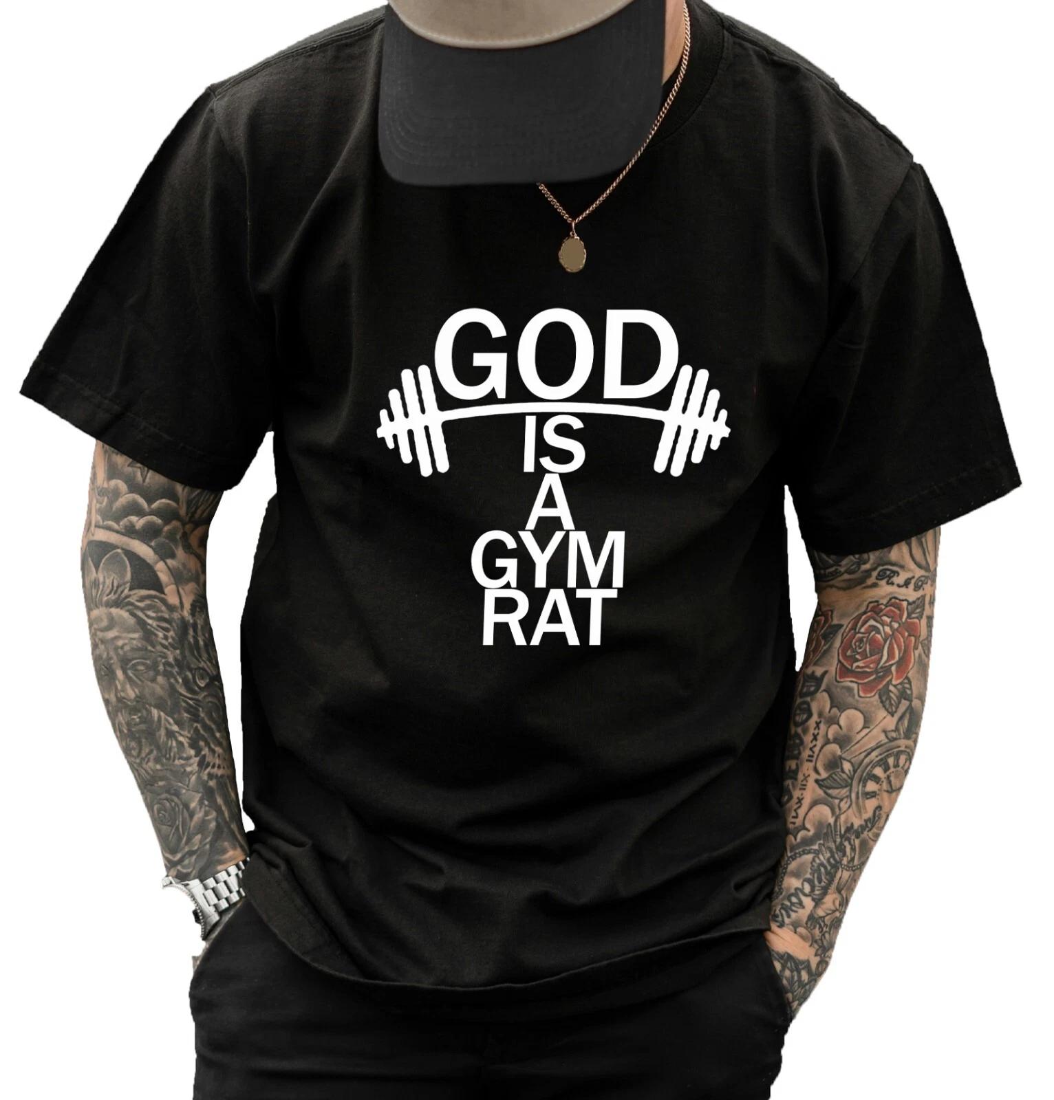 

God is A Gym Rat Unisex T Shirt - Fun Fitness Summer Apparel Athletic Fashion S