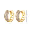 Luxury AAAA Zirconia Round Huggie Hoop Earrings For Women Geometric Ear Buckle Wedding Engagement Party Trendy Classic Jewelry
