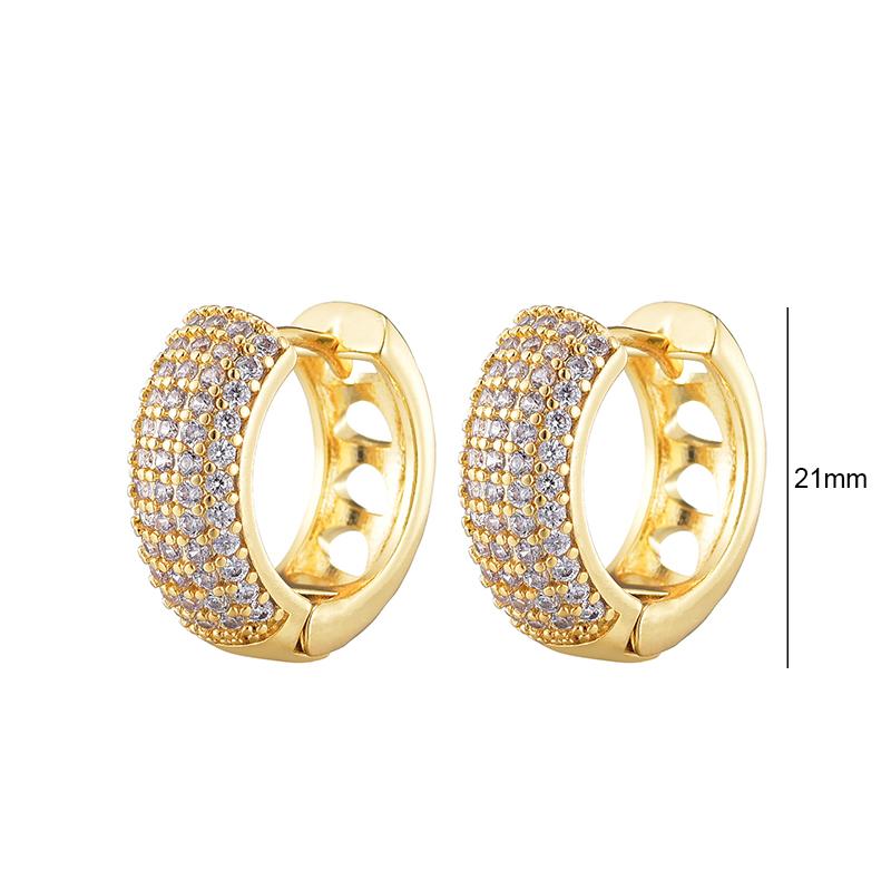 Luxury AAAA Zirconia Round Huggie Hoop Earrings For Women Geometric Ear Buckle Wedding Engagement Party Trendy Classic Jewelry
