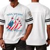 Men V Neck Short Sleeve Jersey Style T Shirt with 250 Years 1776 2026 Print and Graphic Sports Top