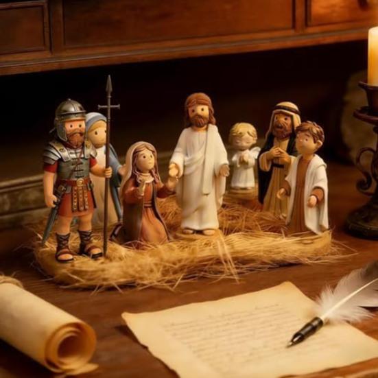 1/2 Stück Jesus Kreuzigungsszene Set in Blechdose Handgefertigt Taschenformat Miniatur Jesus Auferstehung Blech Harz Ornament Religiöse Dekoration