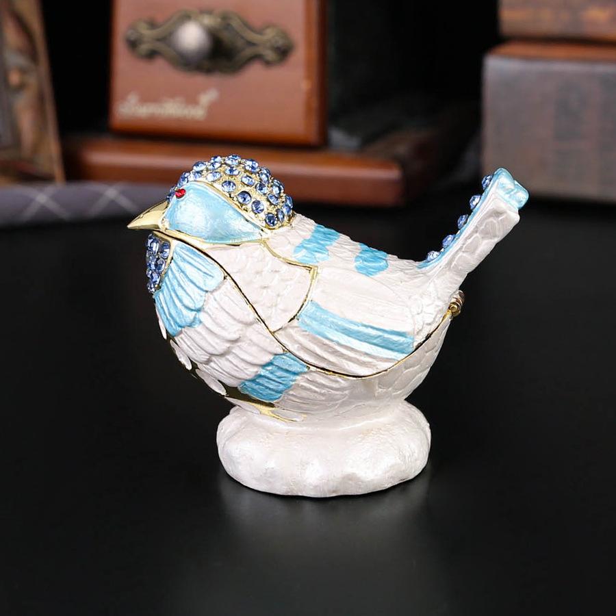 Sparrow Jewelry Box Enamel Craft Metal Sparrow Decoration Box Small Ornament Small Jewelry Creative Home Gifts