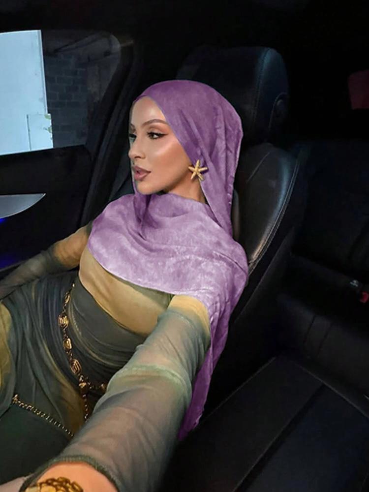 Ramadan Hijab for Women Bohemian Floral Print Shawl Watercolor Soft Muslim Hijabs Lightweight Wrap Scarf Headscarf Summer Beach