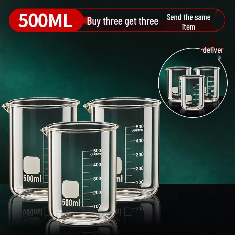 Set di Becher in Vetro Resistente alle Alte Temperature - 500 ml e 1000 ml con Bicchiere Graduato