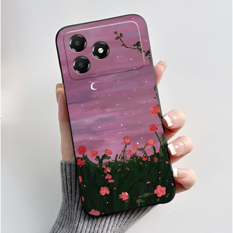 Custodia Carina a Cartoni Animati Per ZTE Blade A36 Guscio Stampato Cover Protettiva Guscio Nero in Morbido Silicone