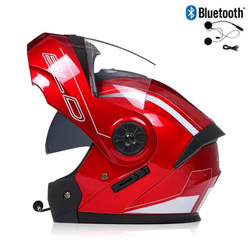BLD Electric Bicycle Helmet Motorcycle Full Double Lens Exposed Universal Riding All Seasons