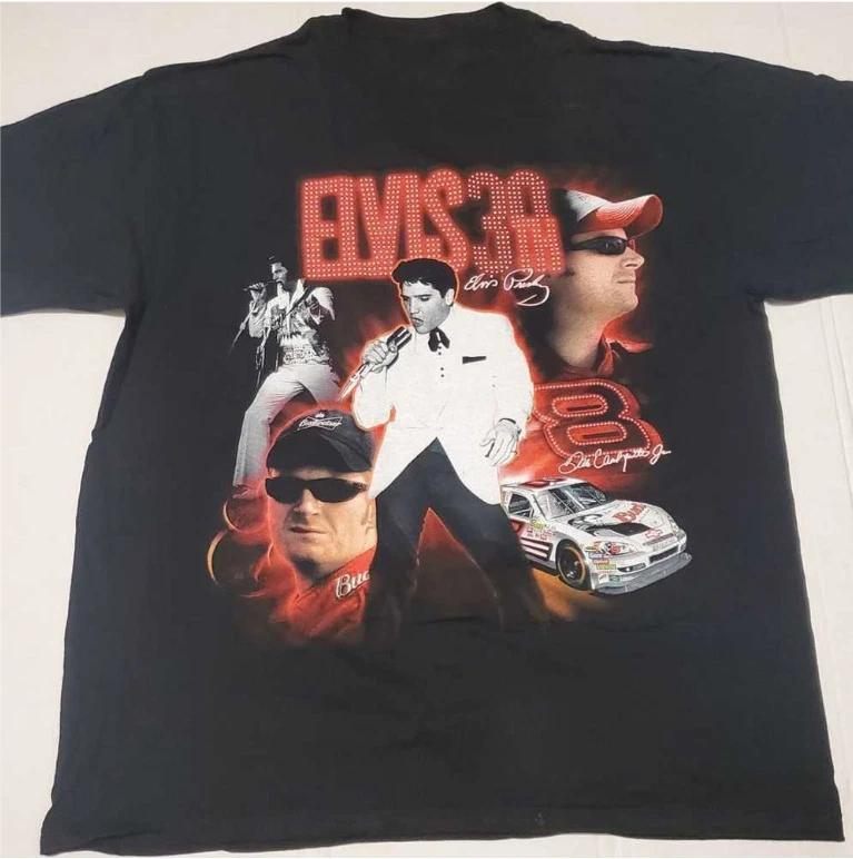 Elvis Presley Souvenir NASCAR T-Shirt Rock N Roll Racing Music Tee S-5XL XL
