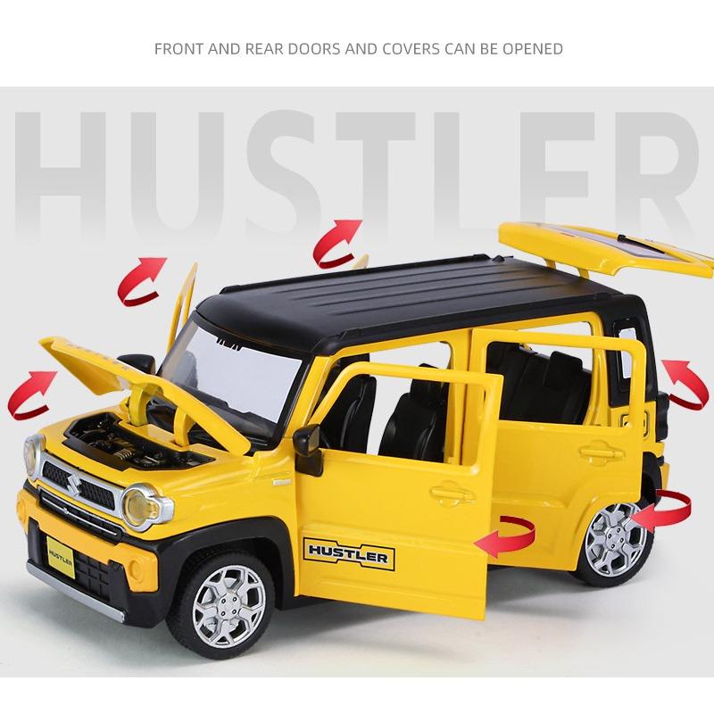 1/22 Suzuki Hustler SUV Alloy Car Model Sound and Light Pull Back Children's Toy Collectibles Birthday Gift