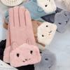 Winter Point Finger Outdoor Plus Fleece  Gloves Women Gloves Suede Korean Style Mittens