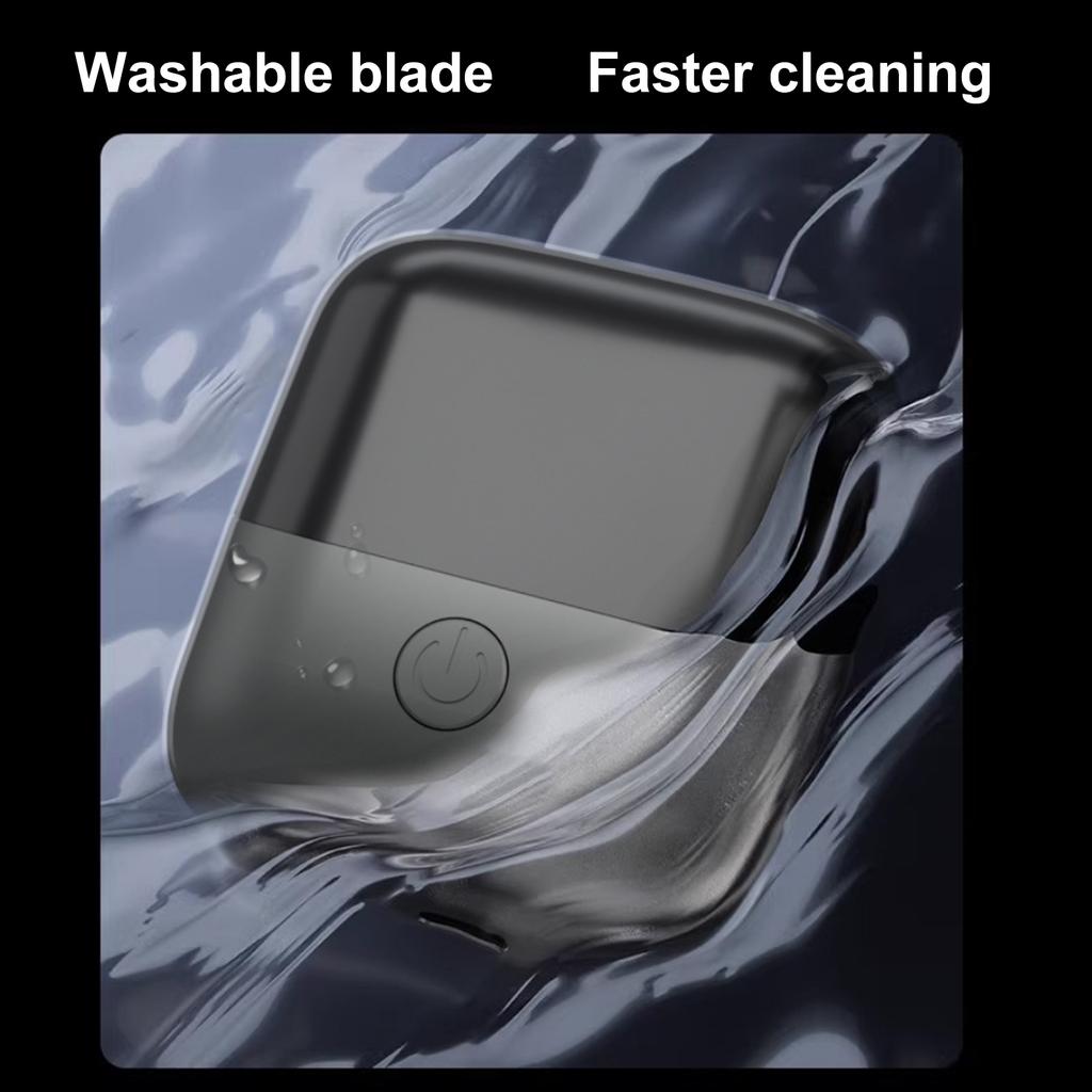 Portable Electric Shaver Men s Razor Double Blade Beard Trimmer Dual Ring Floating Blade Net Self sharpening Stainless