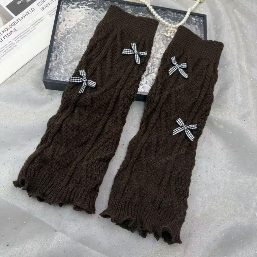 Knitted Style Bow Tie Leg Warmers Pile Stockings Stacked Socks Cute Guards Socks Ballet Style
