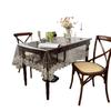 PVC Waterproof Transparent Dining Table Cover Oil-proof Heat-resistant Rectangle Table Cloth Lace Edge Coffee Table Tablecloth