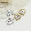 14K Gold Plated Brass Shiny Crystal Heart Pendant DIY Necklace Pendants Earrings Charms Jewelry Making Accessories