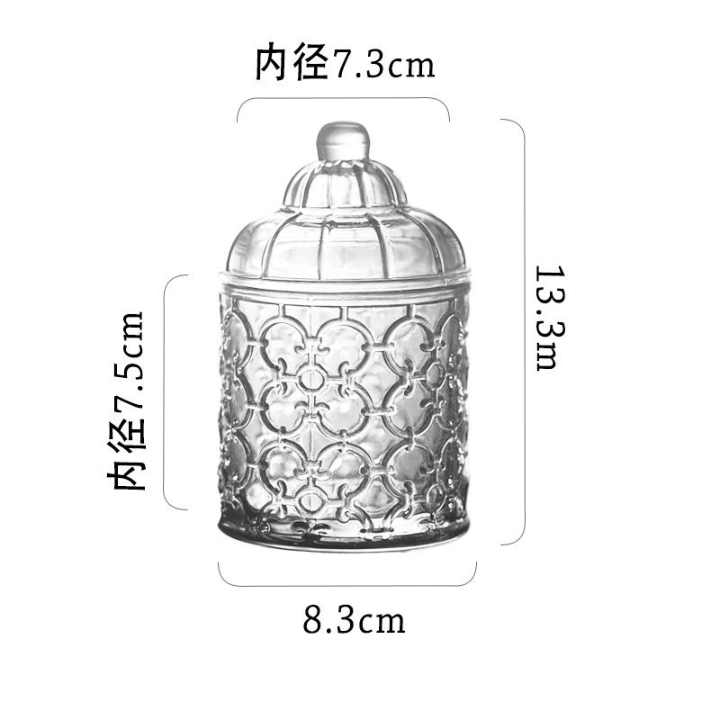 

Прозрачная стеклянная конфетница Креативная шкатулка для украшений Косметическая шкатулка для украшений Банка для свечи Домашняя рельефная банка для хранения закусок и орехов Кухонный контейнер для еды