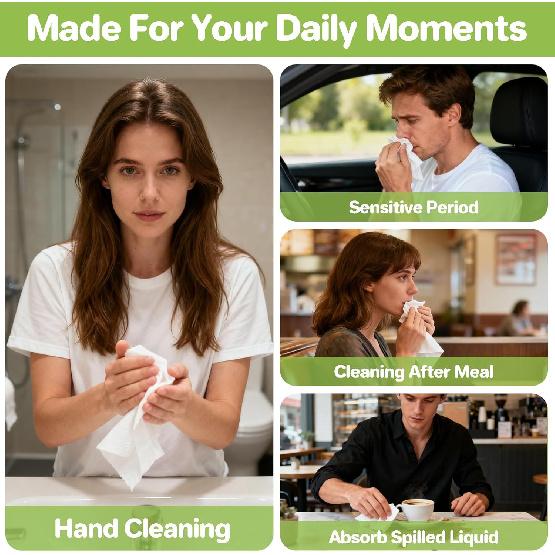 4 Packs 200 Car Tissues - Car Tissue Refill 3-Ply 50 Sheets Fit For Visor Napk Holder Long-Lasting Travel Ultra-Soft And Smooth Gift For Vehicle