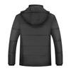 Autumn Winter Solid Color Padded Plus Size Men's Thickened Hooded Outerwear Casual Short Warm Zip Jacket