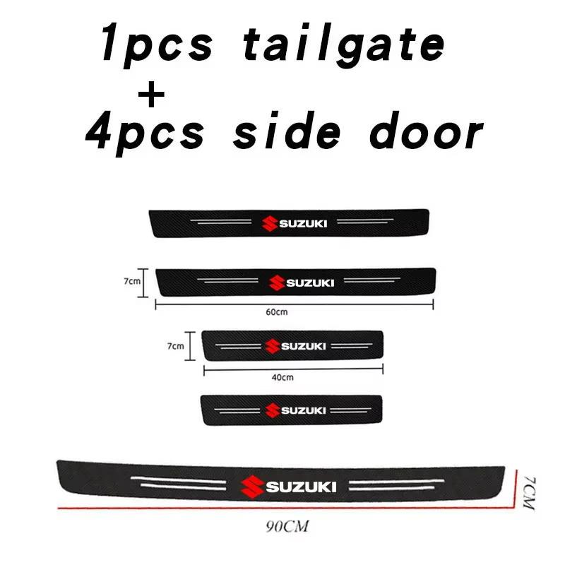 Accesorio de Coche Pegatina Protectora de Fibra de Carbono para Parachoques de Maletero de Coche para Suzuki Samurai S-Cross SX4 Swift XL-7 Liana Spresso Celerio