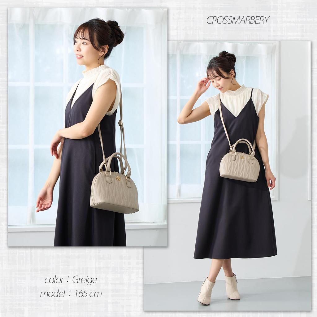 Shoulder Bag for Synthetic Mini Boston Shoulder Mini Shoulder Daily Beige [CROSSMARVELLY] Women, 2-way, Crossbody, Leather, Small, Cute, Bag, Bag,