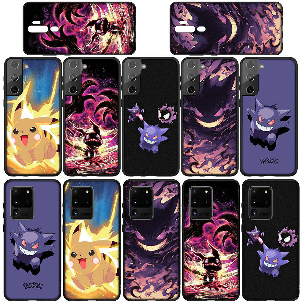 Phone Case for Samsung Galaxy S25 S23 S22 S24 Ultra FE Plus S9 A05 A06 A15 A16 A36 A37 A35 A54 A55 A56 A57 A25 A53 A17 Pikachu Pokemon GO Gengar Cover