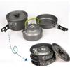 Tragbares Outdoor-Geschirr-Set, Kochgeschirr-Set, Wasserkocher, Tasse, Topf-Set für Camping, Wandern, Picknick, Reisen, für 2–3 Personen