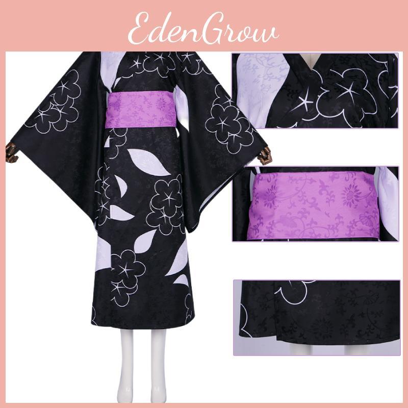 Stunning Cosplay Outfit Exquisite Polyester Kimono Dress With Waist Belt And Bow