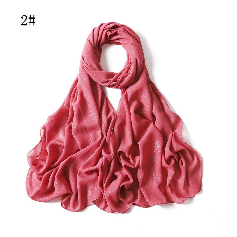 New Style Women's Silver Pearl Chiffon Long Scarf