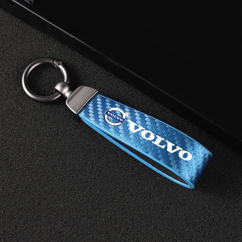 Carbon Fiber Leather Car Keychain Keyring Key Accessories For Volvo Xc60 Xc90 V40 V60 S60 V50 V90 S80 C40 XC40 V70 XC70 C30 C70