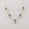 Green Amethyst Gemstone Silver Necklace 925 Sterling Silver Handmade Necklace For Women RN-1-12