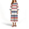 Women's Fashionable Printed Round Neck Seven Quarter Sleeve Loose Dress