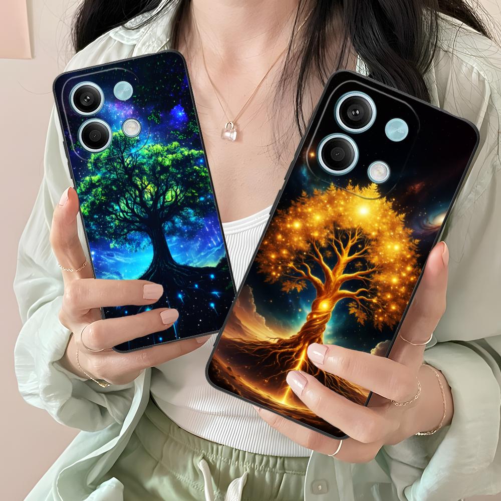 World Life Tree Mobile Phone Case for Xiaomi Redmi Note 14 13 12 11 S Pro Plus 4G 5G Colorful Printing Cover Pretty Luxury Cover