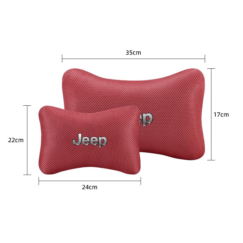 Car Headrest Breathable Ice Silk Neck Pillow Lumbar Back Cushion For Jeep Grand Cherokee Wrangler JK Gladiator Compass Renegade
