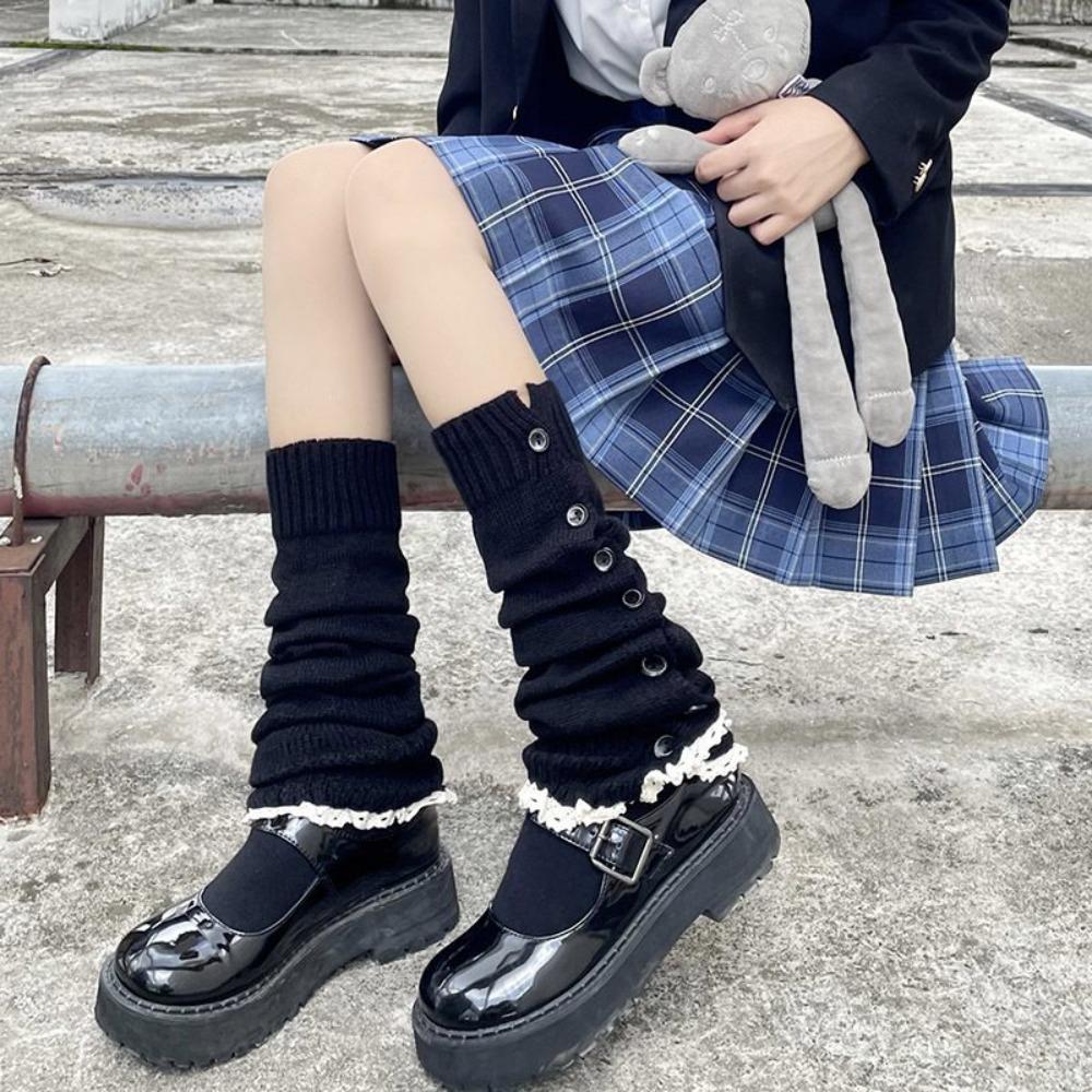 Lolita JK Knitted Leg Cover Harajuku Boots Cover Cute Long Tube Stockings Girls
