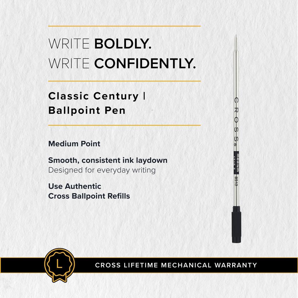 CROSS Classic Century Medalist Silver Ballpoint Pen Medium Premium Gift Box