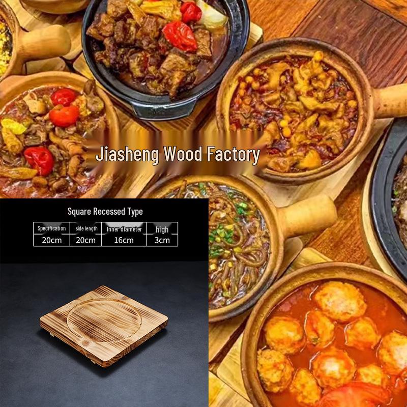 Anti-Scald Heat Insulation Mat: Clay Pot, Stone Pot, Teppanyaki Base, Wooden Charcoal Stove Tray for Commercial Use