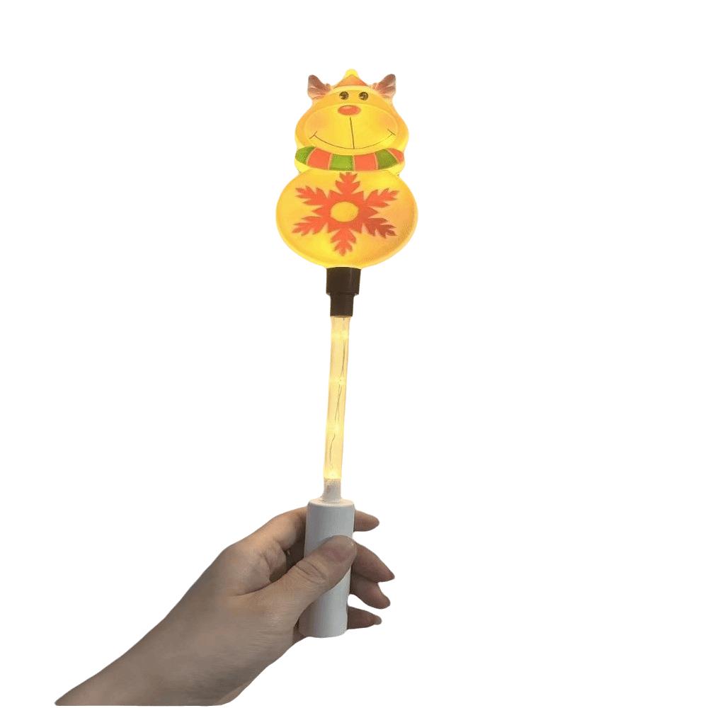 Snowman Handheld Glow Stick Tree Light Up Wand Christmas LED Glowing Stick Holiday Party