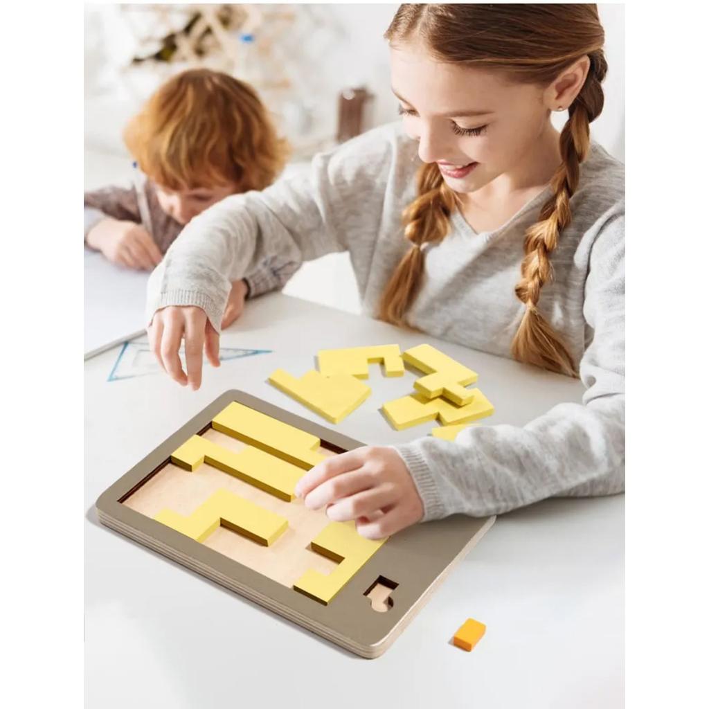 Kids Logical Thinking Training Wooden Puzzles Adult Burning Brain Challenge Activity Game Educational Toys for Autistic Children