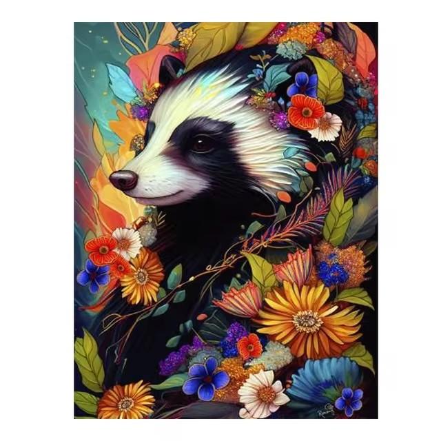 DIY Diamond Painting Flowers Animals New 2024 Cross Stitch Mosaic Panda Raccoon Elephant Cat Diamond Embroidery Sale Home Decor