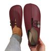 Spring and Autumn new soft leather flat-bottomed casual single shoes women's round head shallow mouth one pedal large size women's shoes