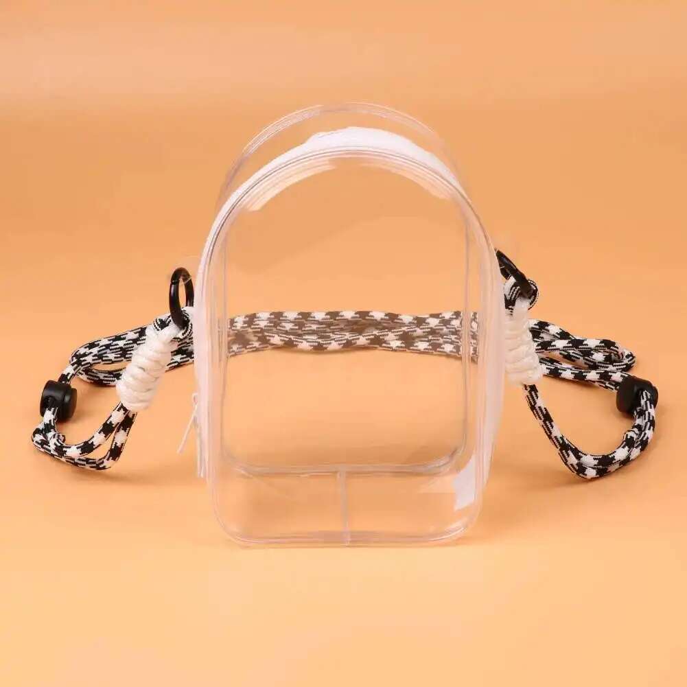 Labubu Protect Case Labubu Sitting Party 15cm Cotton Doll Shoulder Pain Bag PVC Storage Bag Labubu