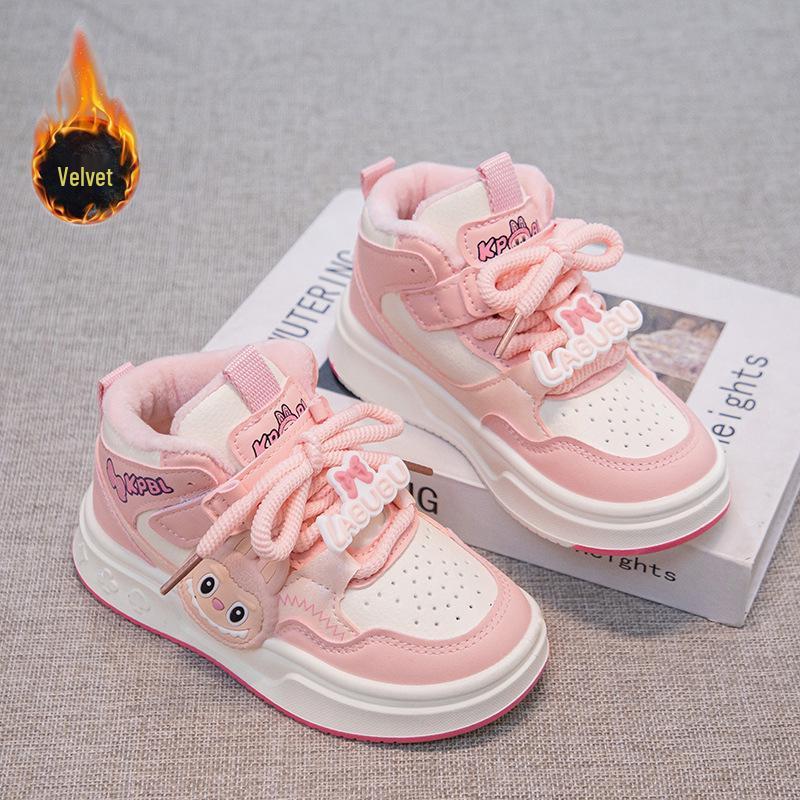 Kinder Winter Baumwolle Schnür-Prinzessin-Sneaker mit Samt-Wärme