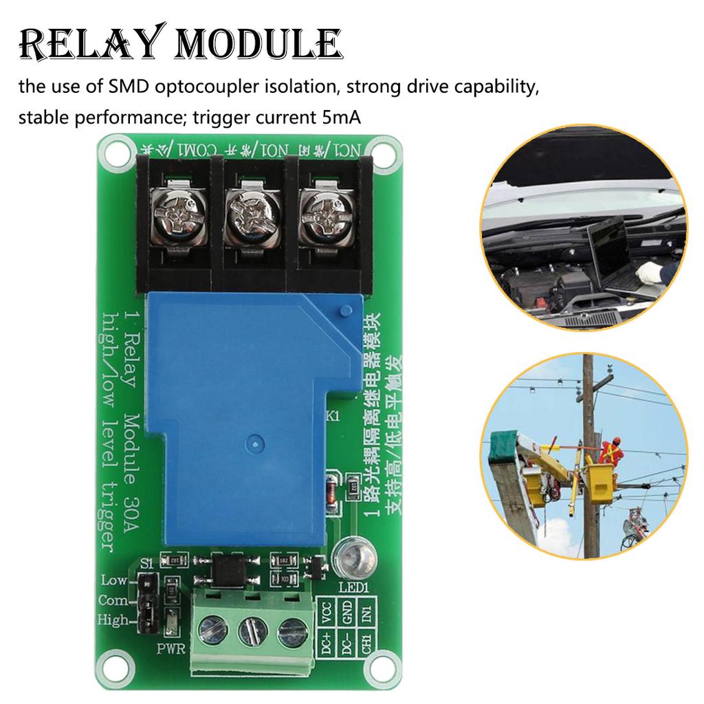 Microcontroller DC 24V High//Low Level Trigger 4-CH Power Relay Module