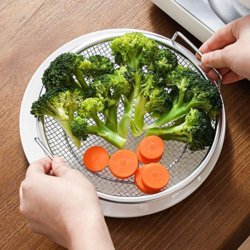 Mesh Tempura Drip Pan Rust-proof Air Fryer Drain Basket Steaming Rack Oil Strainer Tray  Snack