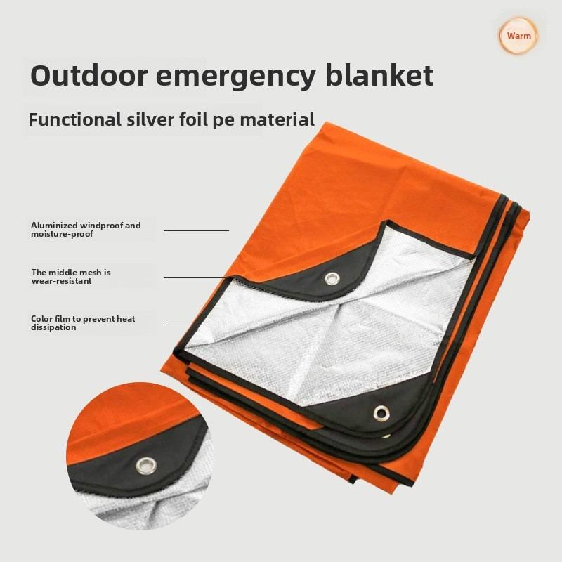 1 Stück Outdoor Multifunktions-Notfalldecke PE Survival Camping Isoliert Notfallgebrauch Tragbar Kompakt Faltbar Decke